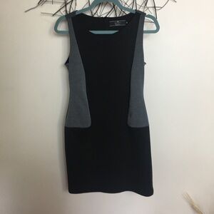Classic work career dress. Sleeveless. Gray black